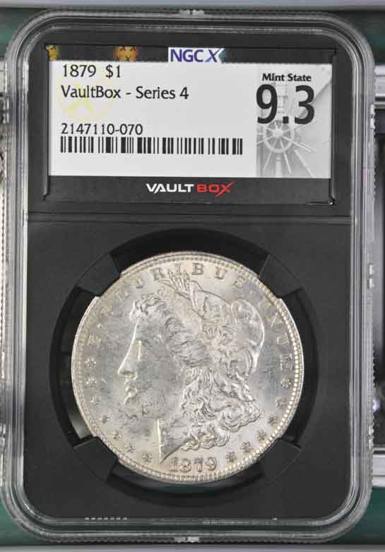 1879 $1 Morgan Silver Dollar NGCX Mint State 9.3 Vaultbox Series 4