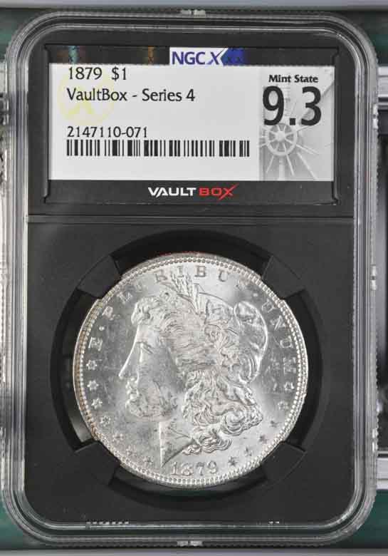 1879 $1 Morgan Silver Dollar NGCX Mint State 9.3 Vaultbox Series 4