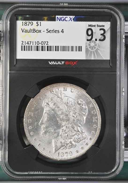 1879 $1 Morgan Silver Dollar NGCX Mint State 9.3 Vaultbox Series 4