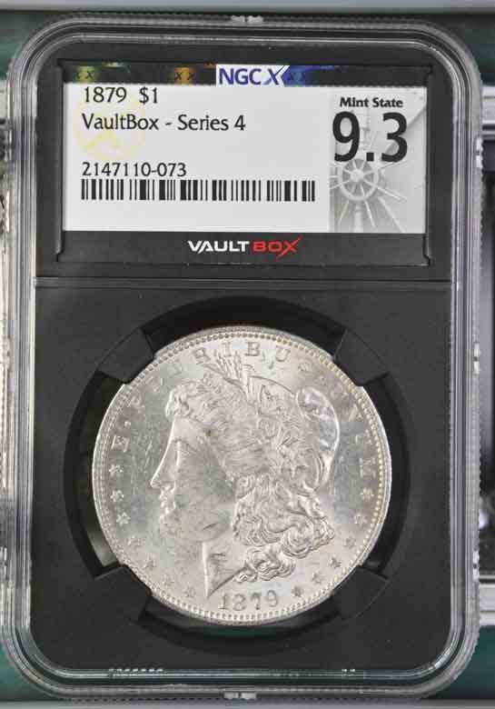1879 $1 Morgan Silver Dollar NGCX Mint State 9.3 Vaultbox Series 4