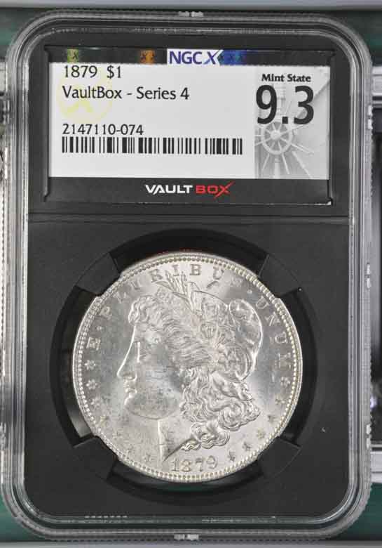 1879 $1 Morgan Silver Dollar NGCX Mint State 9.3 Vaultbox Series 4