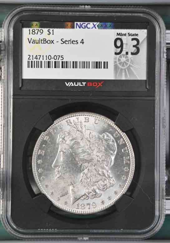 1879 $1 Morgan Silver Dollar NGCX Mint State 9.3 Vaultbox Series 4