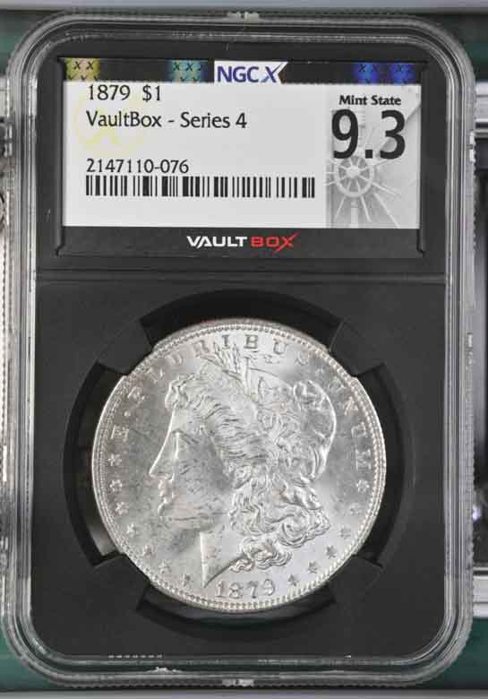 1879 $1 Morgan Silver Dollar NGCX Mint State 9.3 Vaultbox Series 4