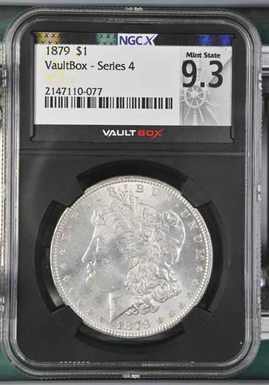 1879 $1 Morgan Silver Dollar NGCX Mint State 9.3 Vaultbox Series 4