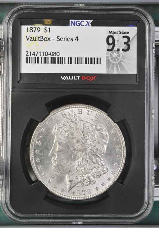1879 $1 Morgan Silver Dollar NGCX Mint State 9.3 Vaultbox Series 4