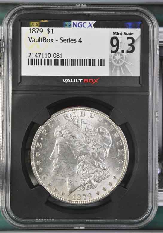 1879 $1 Morgan Silver Dollar NGCX Mint State 9.3 Vaultbox Series 4