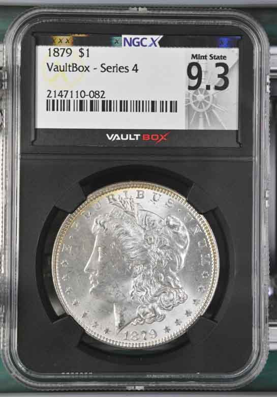1879 $1 Morgan Silver Dollar NGCX Mint State 9.3 Vaultbox Series 4