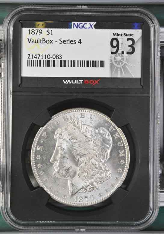 1879 $1 Morgan Silver Dollar NGCX Mint State 9.3 Vaultbox Series 4