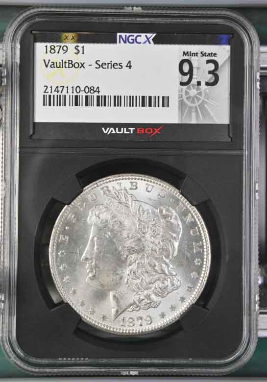 1879 $1 Morgan Silver Dollar NGCX Mint State 9.3 Vaultbox Series 4