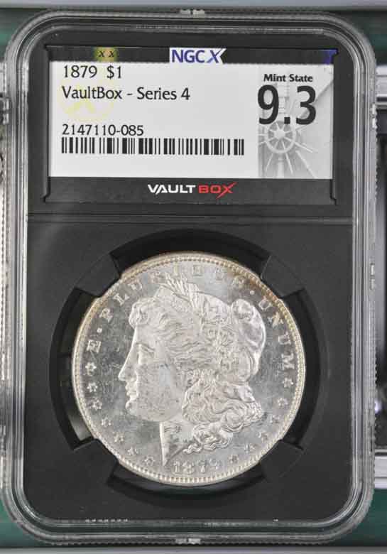 1879 $1 Morgan Silver Dollar NGCX Mint State 9.3 Vaultbox Series 4