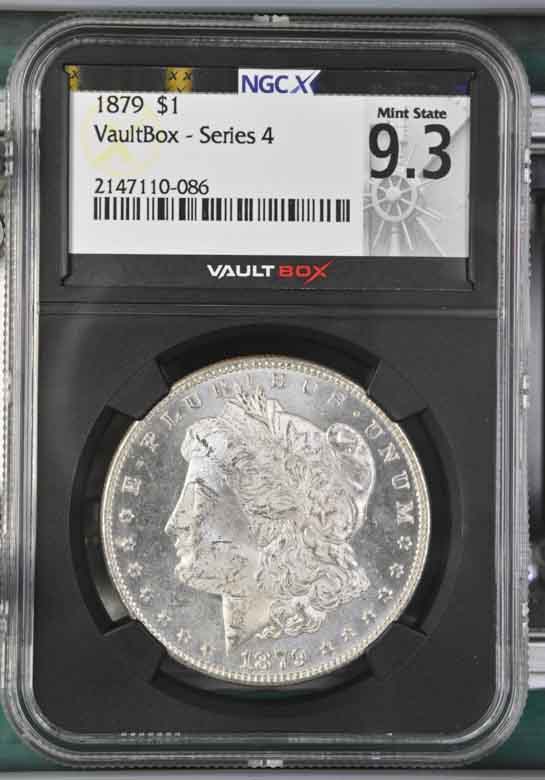 1879 $1 Morgan Silver Dollar NGCX Mint State 9.3 Vaultbox Series 4