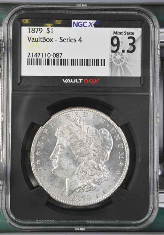 1879 $1 Morgan Silver Dollar NGCX Mint State 9.3 Vaultbox Series 4