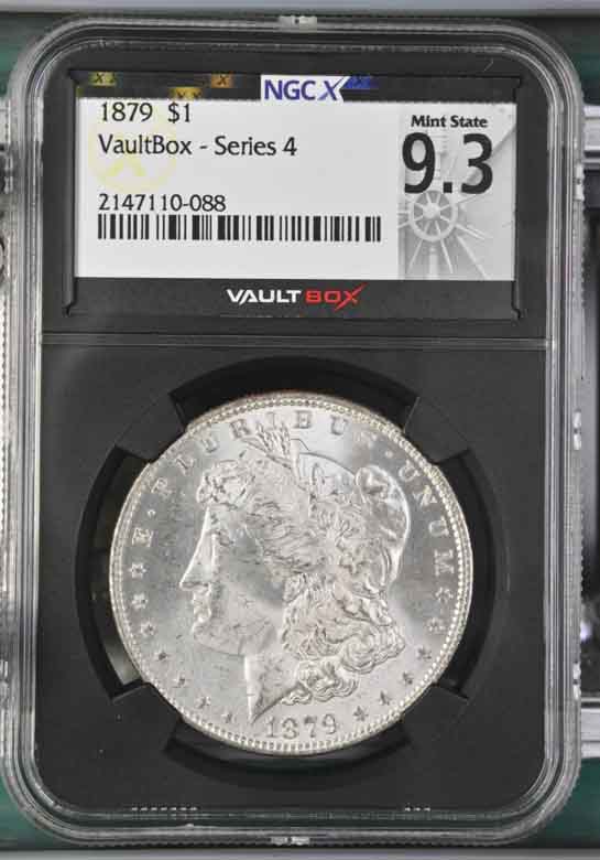 1879 $1 Morgan Silver Dollar NGCX Mint State 9.3 Vaultbox Series 4