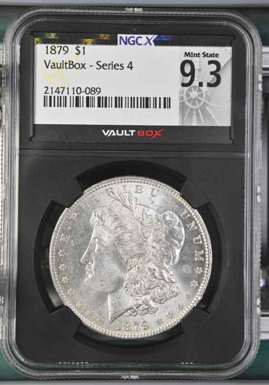 1879 $1 Morgan Silver Dollar NGCX Mint State 9.3 Vaultbox Series 4