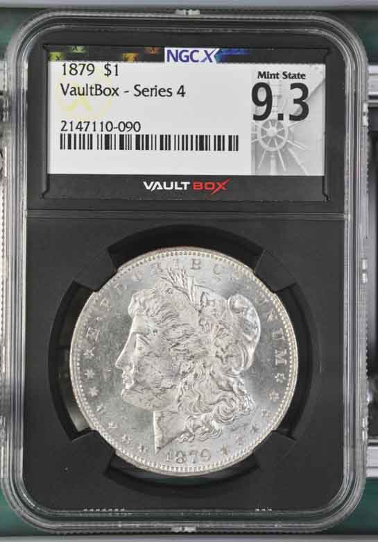 1879 $1 Morgan Silver Dollar NGCX Mint State 9.3 Vaultbox Series 4
