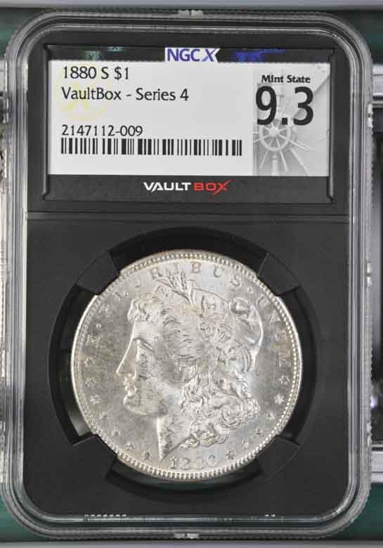 1880-S $1 Morgan Silver Dollar NGCX Mint State 9.3 Vaultbox Series 4