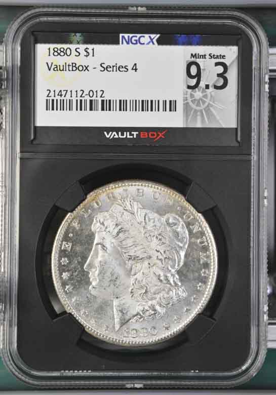 1880-S $1 Morgan Silver Dollar NGCX Mint State 9.3 Vaultbox Series 4