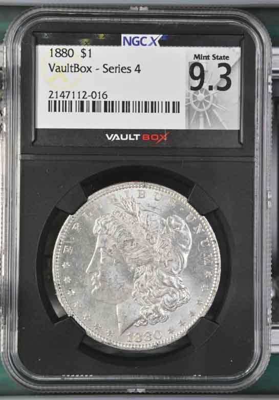 1880 $1 Morgan Silver Dollar NGCX Mint State 9.3 Vaultbox Series 4