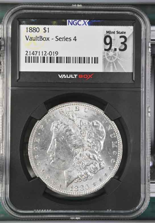 1880 $1 Morgan Silver Dollar NGCX Mint State 9.3 Vaultbox Series 4