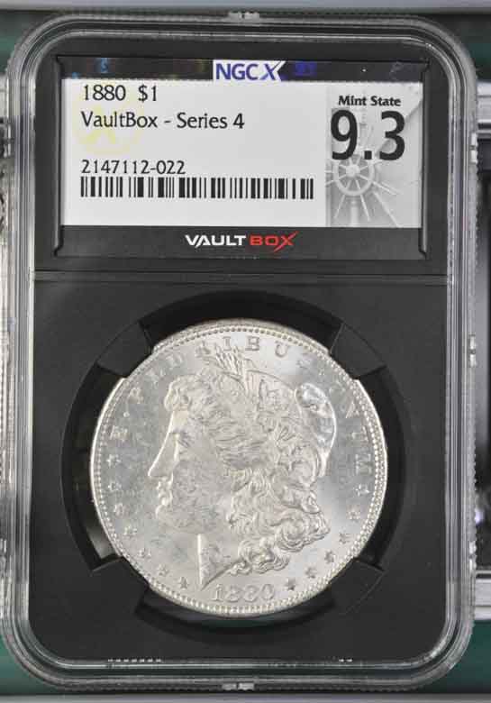 1880 $1 Morgan Silver Dollar NGCX Mint State 9.3 Vaultbox Series 4
