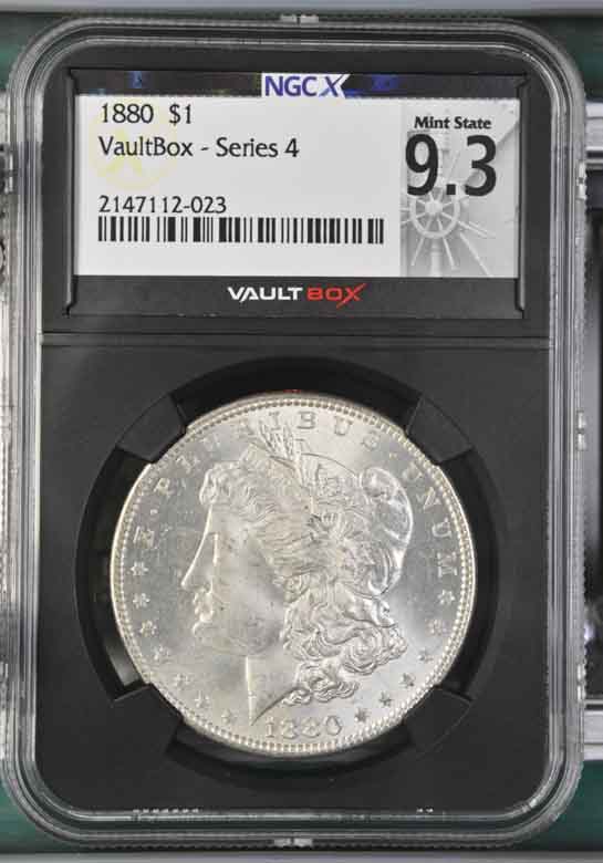 1880 $1 Morgan Silver Dollar NGCX Mint State 9.3 Vaultbox Series 4