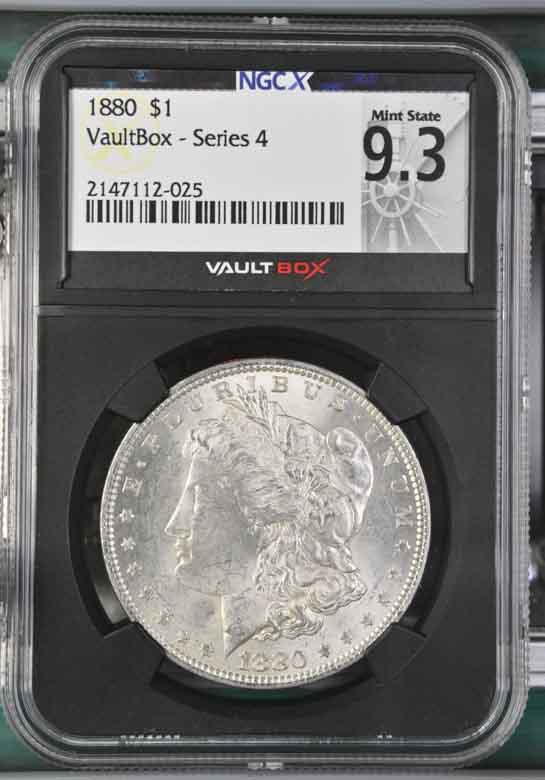 1880 $1 Morgan Silver Dollar NGCX Mint State 9.3 Vaultbox Series 4