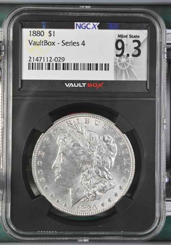 1880 $1 Morgan Silver Dollar NGCX Mint State 9.3 Vaultbox Series 4