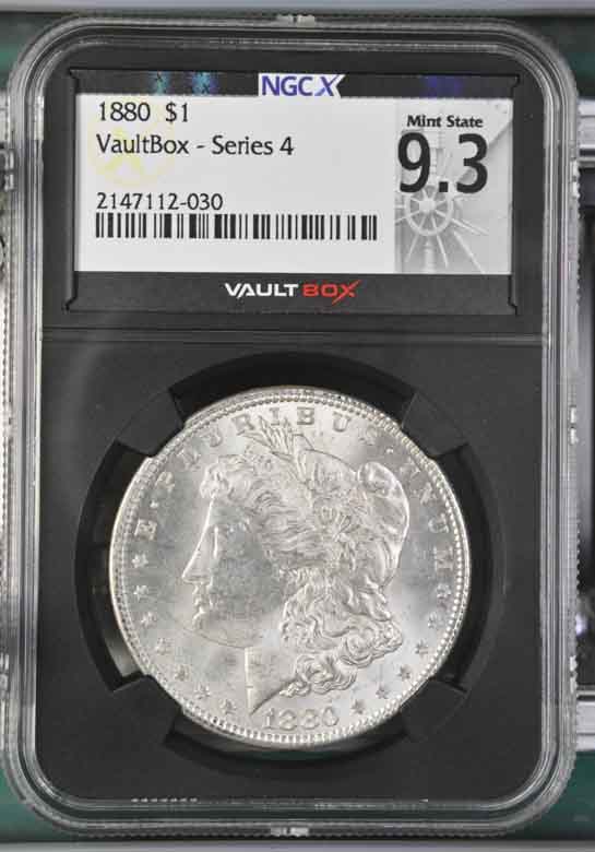 1880 $1 Morgan Silver Dollar NGCX Mint State 9.3 Vaultbox Series 4