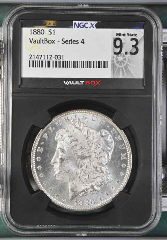 1880 $1 Morgan Silver Dollar NGCX Mint State 9.3 Vaultbox Series 4