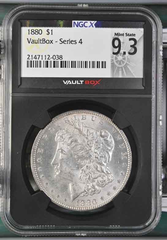 1880 $1 Morgan Silver Dollar NGCX Mint State 9.3 Vaultbox Series 4
