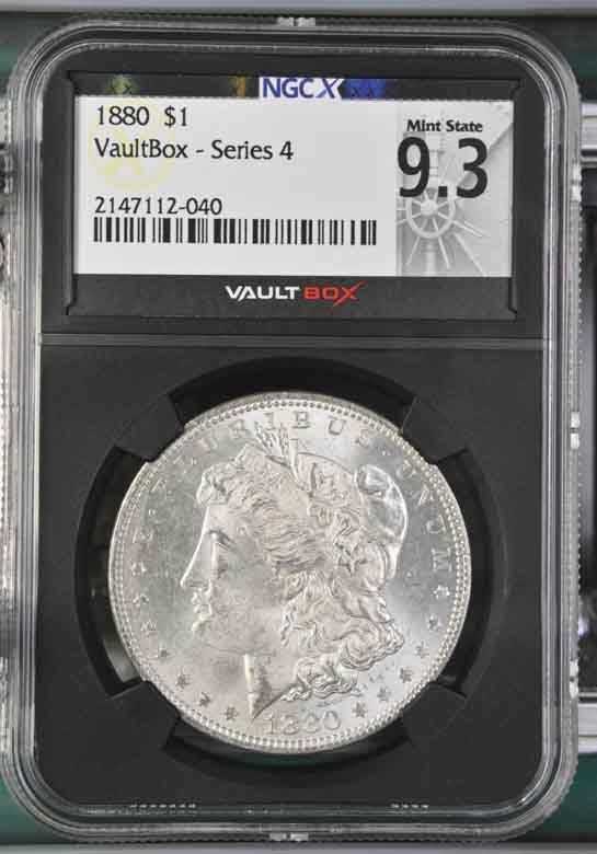1880 $1 Morgan Silver Dollar NGCX Mint State 9.3 Vaultbox Series 4