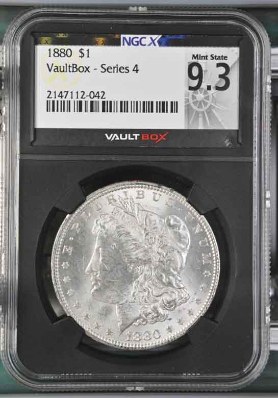 1880 $1 Morgan Silver Dollar NGCX Mint State 9.3 Vaultbox Series 4