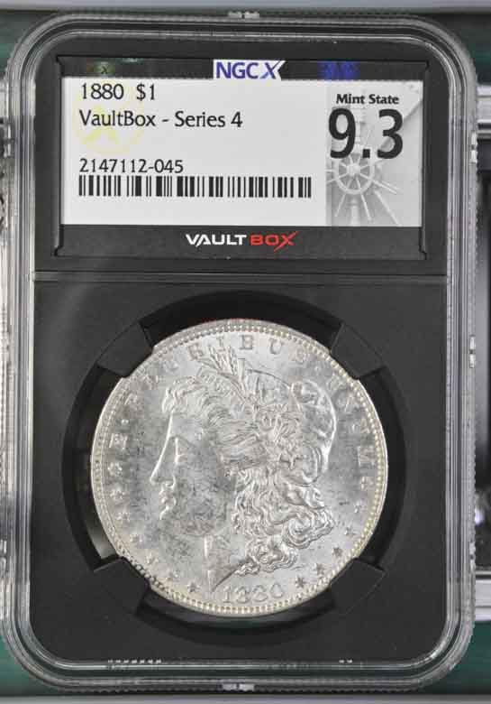 1880 $1 Morgan Silver Dollar NGCX Mint State 9.3 Vaultbox Series 4