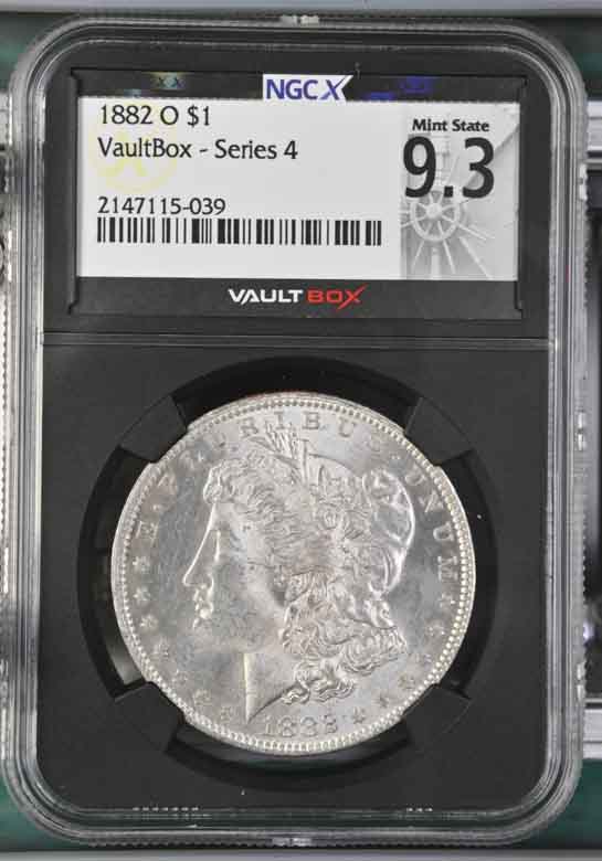 1882-O $1 Morgan Silver Dollar NGCX Mint State 9.3 Vaultbox Series 4
