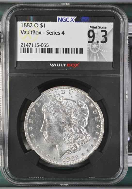 1882-O $1 Morgan Silver Dollar NGCX Mint State 9.3 Vaultbox Series 4