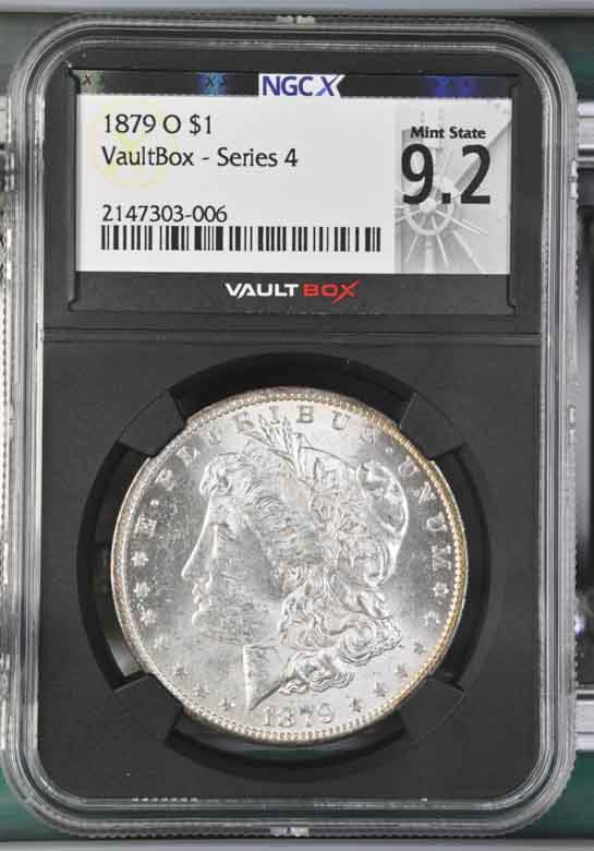 1879-O $1 Morgan Silver Dollar NGCX Mint State 9.2 Vaultbox Series 4