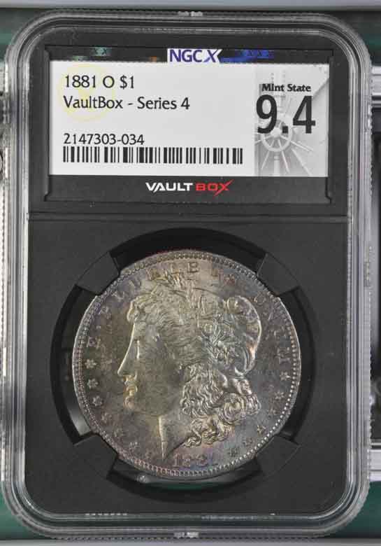 1881-O $1 Morgan Silver Dollar NGCX Mint State 9.4 Toner! Vaultbox Series 4