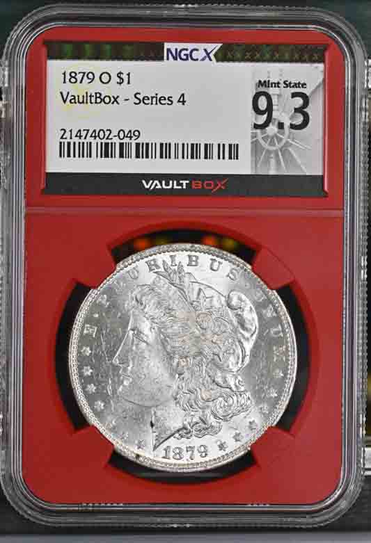 1879-O $1 Morgan Silver Dollar NGCX Mint State 9.3 - Series 4 FRONT