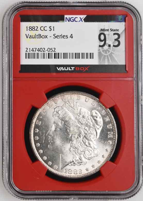 1882-CC $1 Morgan Silver Dollar NGCX Mint State 9.3 Vaultbox Series 4