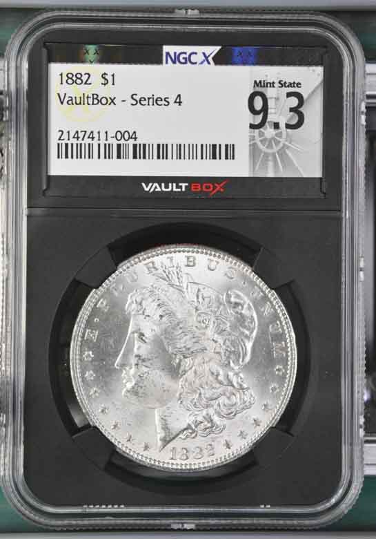 1882 $1 Morgan Silver Dollar NGCX Mint State 9.3 Vaultbox Series 4
