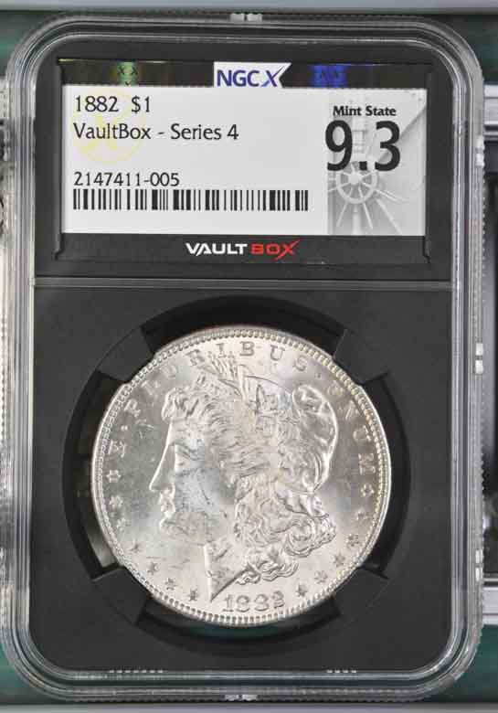 1882 $1 Morgan Silver Dollar NGCX Mint State 9.3 Vaultbox Series 4