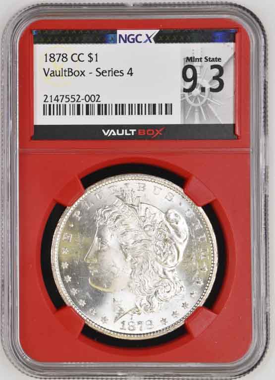 1878-CC $1 Morgan Silver Dollar NGCX Mint State 9.3 Vaultbox Series 4