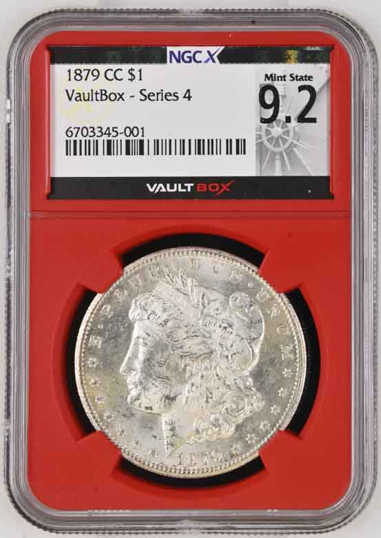 1879-CC $1 Morgan Silver Dollar NGCX Mint State 9.2 Vaultbox Series 4