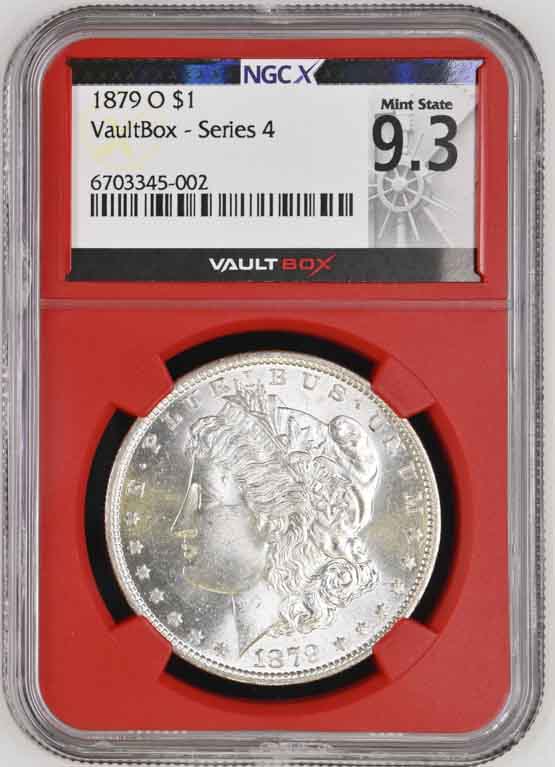 1879-O $1 Morgan Silver Dollar NGCX Mint State 9.3 Vaultbox Series 4