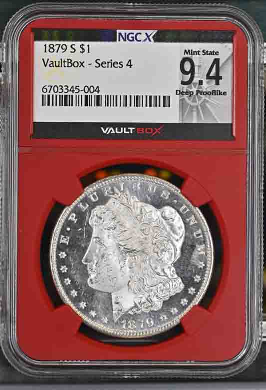 1879-S $1 Morgan Silver Dollar NGCX Mint State 9.4 Deep Prooflike - Series 4 FRONT