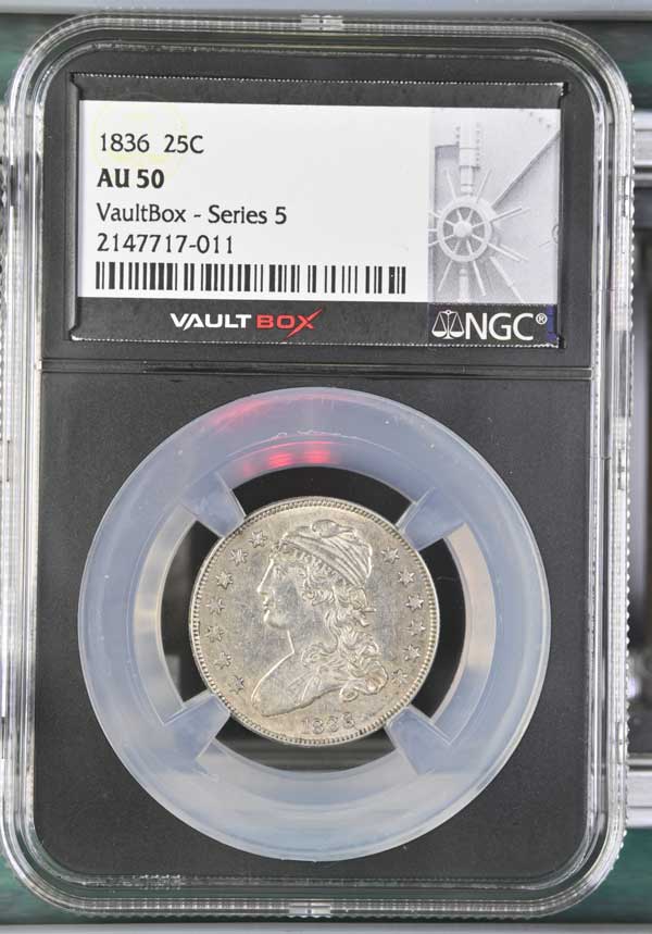 1836 Capped Bust Quarter NGC AU50 - Series 5