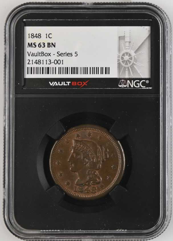 1848 Braided Hair Large Cent NGC MS63BN - Series 5