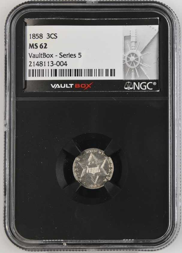 1858 Three Cent Silver NGC MS62 - Series 5