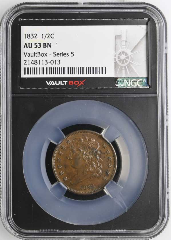 1832 Classic Head Half Cent NGC AU53BN - Series 5
