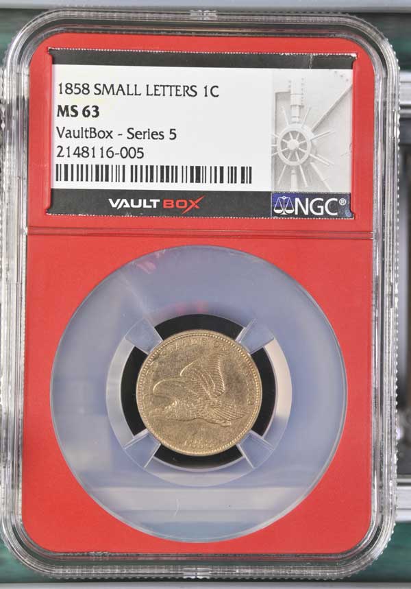 1858 Small Letters Flying Eagle Cent NGC MS63 - Series 5